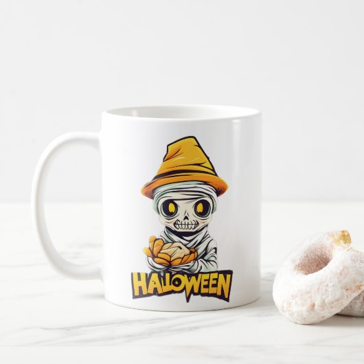 Mug Charming Halloween maman design mignonne et Éffray (Avec donut)