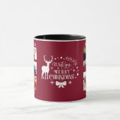Mug Charming Holiday Famille Photo Collage Monogramme (Centre)