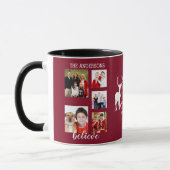 Mug Charming Holiday Famille Photo Collage Monogramme (Gauche)