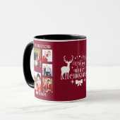 Mug Charming Holiday Famille Photo Collage Monogramme (Devant gauche)