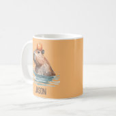 Mug Charming mignonne Capybara avec Orange et nom des  (Devant gauche)