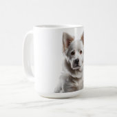 Mug Charming White Shepherd Puppy Portrait (Devant gauche)