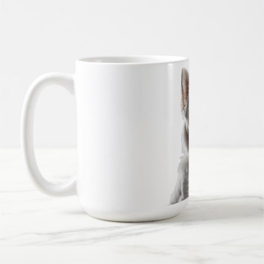 Mug Charming White Shepherd Puppy Portrait (Gauche)