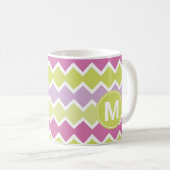Mug Chartreuse Monogramme rose jaune (Devant droit)