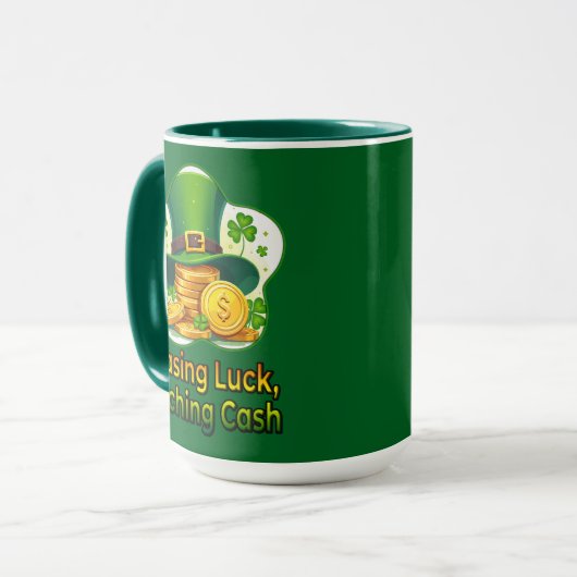Mug Chasing Luck Catching Cash St Patrick’s - caneca (Devant gauche)