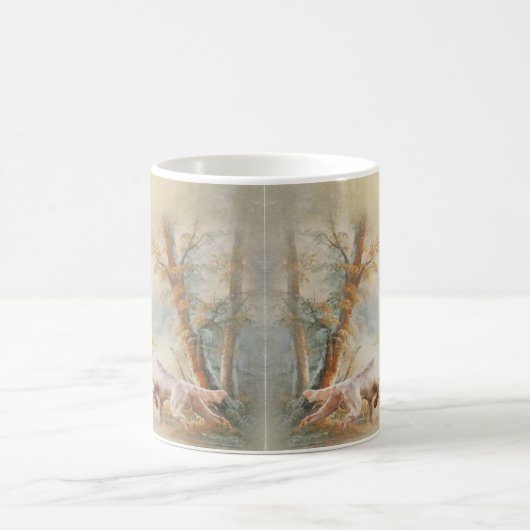Mug Chasse à la bécasse avec setter anglais en forêt,  (Centre)