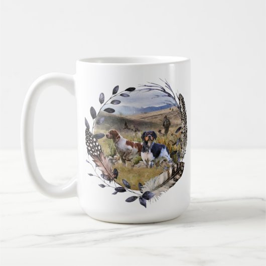 Mug Chasse à la caille avec un Espagnol breton, Art (Gauche)