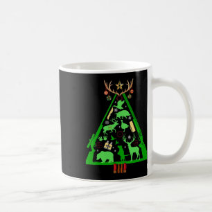 Mug Chasse Amusante Cerf Et Élan Chasseur Arbre De Noë