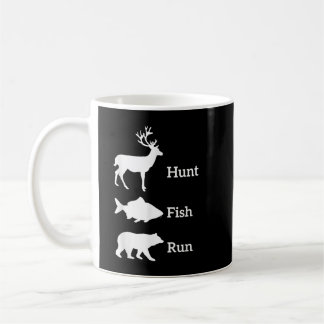 Mug Chasse amusante Pêche Chasse Poisson Run Ours Cade