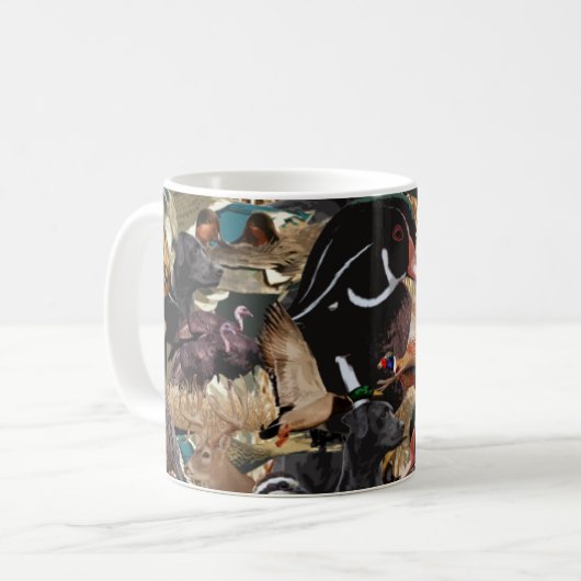 Mug Chasse Au Canard, Chasse Au Cerf, Chasse Aux Oisea (Devant gauche)