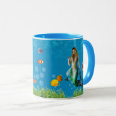 Mug Chasse au trésor sous-marin Sirène Imaginaire bleu (Devant droit)