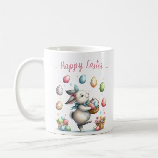 Mug Chasse aux oeufs de Pâques de lapin d'aquarelle -  (Gauche)