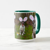Mug Chasse aux oeufs de Pâques et Chiens de fête Deux  (Devant droit)