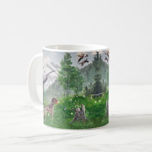 Mug Chasse avec Allemand À poils durs Pointer Tapestry (Devant gauche)
