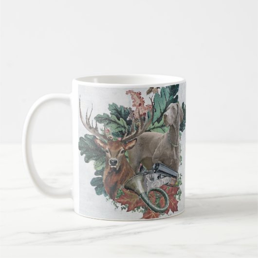 Mug Chasse avec un Weimaraner, "Grey Ghost" (Gauche)