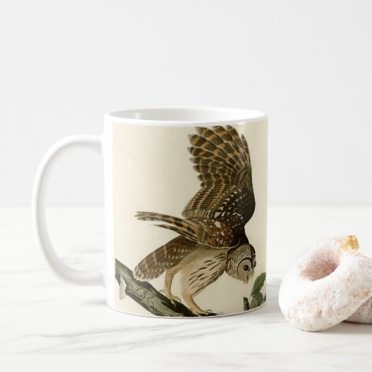 Mug Chasse-Chouette vintage Audubon Chasse-Oiseau Cade (Avec donut)