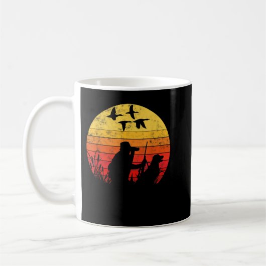 Mug Chasse de canard drôle de style vintage  (Gauche)