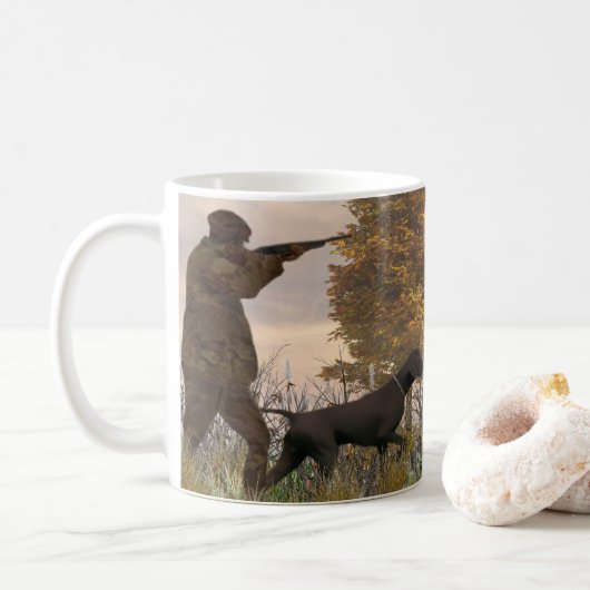 Mug Chasse de faisans avec des bruns allemands (Avec donut)