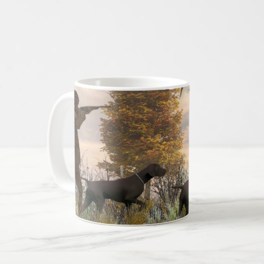 Mug Chasse de faisans avec des bruns allemands (Devant gauche)