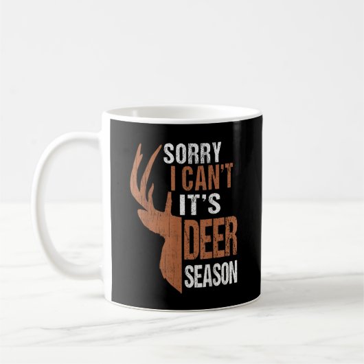 Mug Chasse Désolé c'est la saison du cerf Drôle de pèr (Gauche)