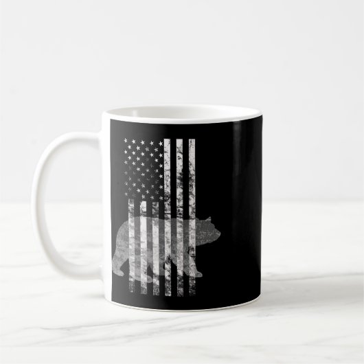 Mug Chasse patriotique Ours Chasseurs de drapeau améri (Gauche)