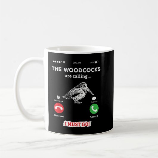 Mug Chasse Woodcock oiseau - drôles appels téléphoniqu (Gauche)