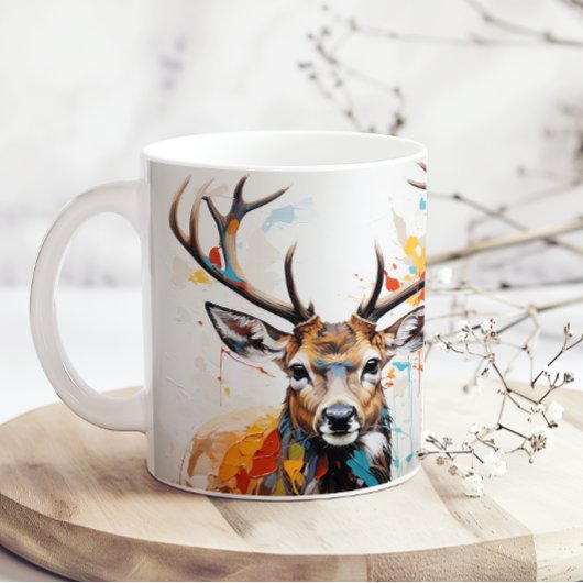 Mug Chasseur de cerf au buck à l'aquarelle