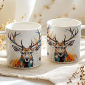 Mug Chasseur de cerf au buck à l'aquarelle