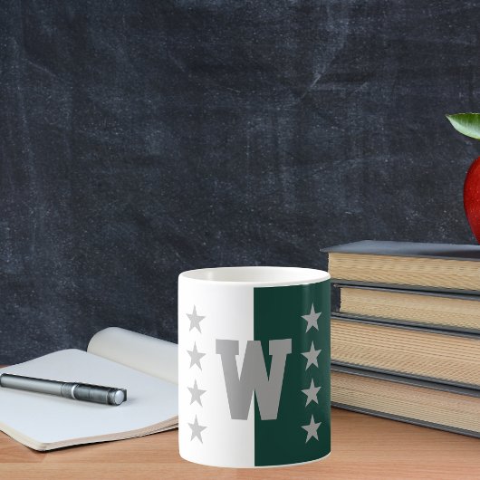 Mug Chasseur de couleurs de collège Vert et blanc