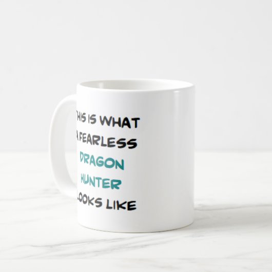 Mug chasseur de dragon, sans peur (Devant gauche)