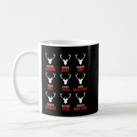 Mug Chasseur de rennes de Noël amusant Chasse de viand (Gauche)