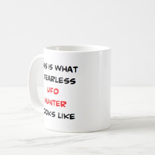 Mug chasseur de ufo, sans peur (Devant gauche)