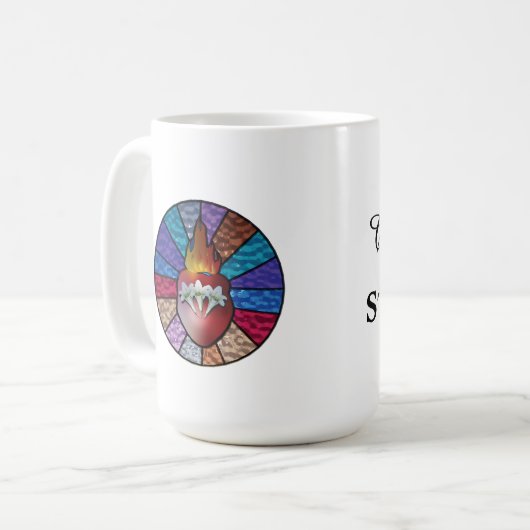 Mug Chaste Heart of St. Joseph : Version en verre tend (Devant gauche)