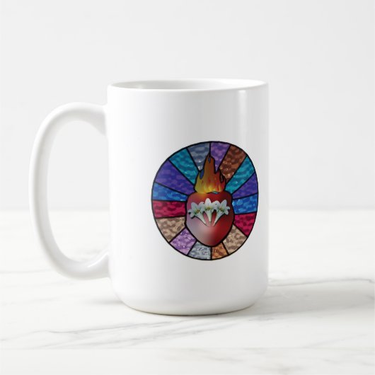 Mug Chaste Heart of St. Joseph : Version en verre tend (Gauche)
