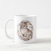 Mug Chat 1. Chaton gris et fleurs (Gauche)