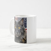 Mug Chat à coon Patriotique Maine (Devant gauche)