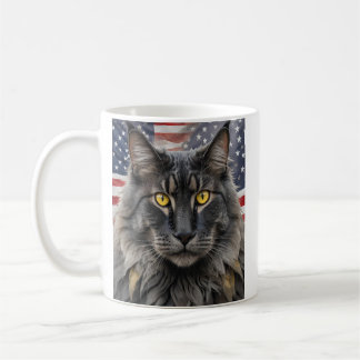 Mug Chat à coon Patriotique Maine