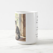 Mug Chat à l'aquarelle, Fleurs et Poème (Centre)