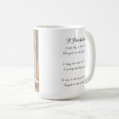 Mug Chat à l'aquarelle, Fleurs et Poème (Devant droit)