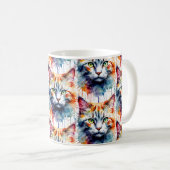 Mug Chat à l'aquarelle multicolore splash art (Devant droit)