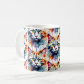Mug Chat à l'aquarelle multicolore splash art (Devant gauche)