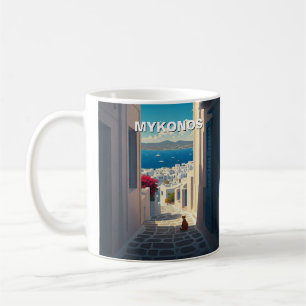 Mug Chat à Mykonos Grèce Cyclades Voyage