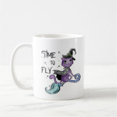Mug Chat à sorcière volante mignonne | Temps de vol (Gauche)