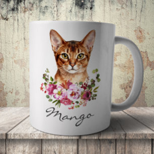 Mug Chat abyssin à l'aquarelle