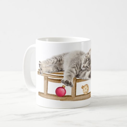 Mug Chat allongé sur le somnifère de Noël (Devant gauche)