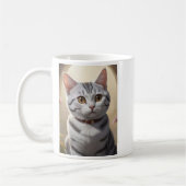 Mug Chat Américain à courte portée mignon avec grands (Gauche)