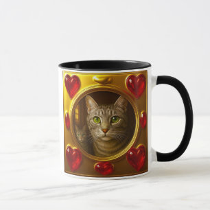 Mug chat amour doré