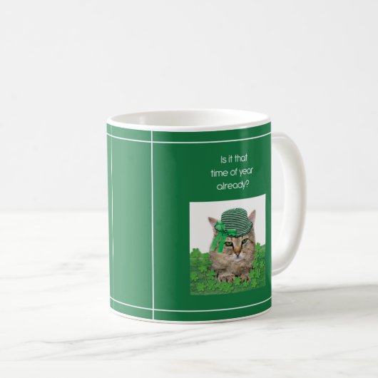 Mug Chat amusant à la Saint-Patrick (Devant droit)