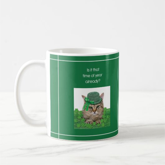 Mug Chat amusant à la Saint-Patrick (Gauche)