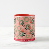 Mug Chat amusant et couronne de Noël (Centre)